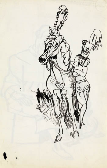 WALT KUHN Circus Rider and Horse.
